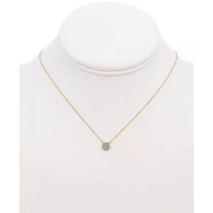 NEW! Elsie May - 14k Gold Diamond Accent Button Pendant Necklace